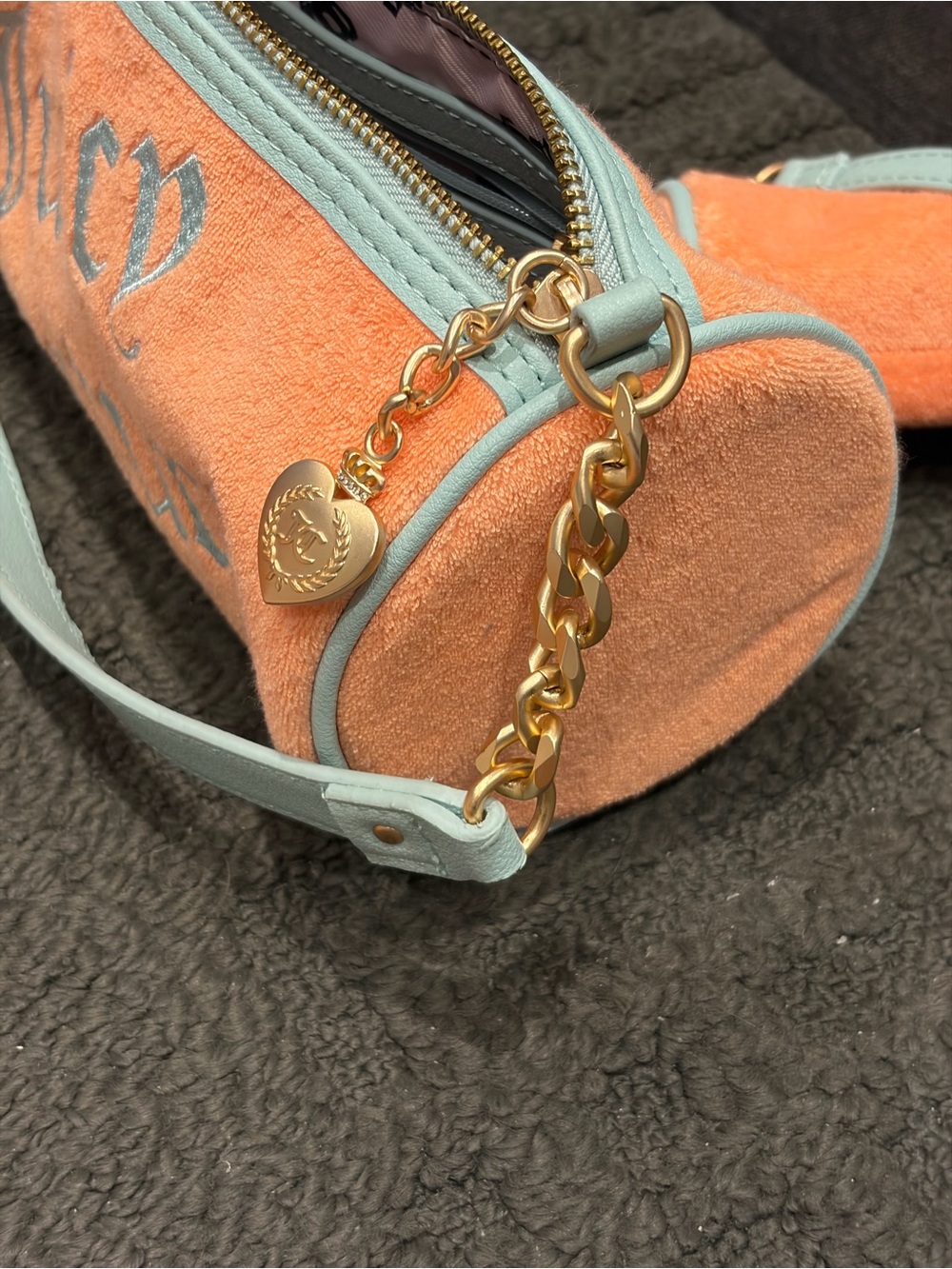 NWOT Juicy Couture Orange Terry Mini Shoulder Bag with Mini bag - Picture 4 of 6